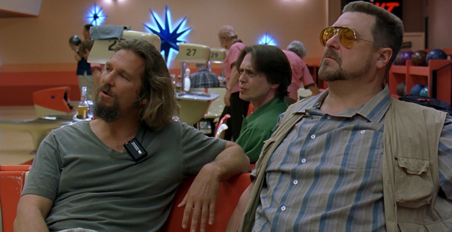 Jeff Bridges, John Turturro, Steve Buscemi en John Goodman in The Big Lebowski. (1998) Foto: Eye Filmmuseum