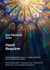 Unieke uitvoering van het Requiem van Fauré Poster kerkraam - Foto Freepik