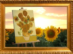 Beleef s werelds  grootste zonnebloemenschilderij Impressie. Fotobewerking: Hans Beljaars