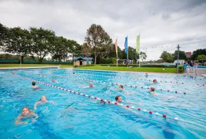 Het Borgelerbad Lekker buiten baantjes trekken. Foto: Borgelerbad