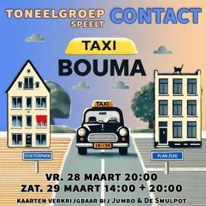 Taxi Bouma - Toneelstuk Poster Taxi Bouma, ontwerp foto: Iemke Pieter Zeijlemaker