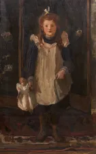 Kinderen van de Haagse School Barbara Elizabeth van Houten, Meisje met pop, olieverf op doek, 136 x 81 cm, Foto Museum Panorama MeFoto geüpload door gebruiker.