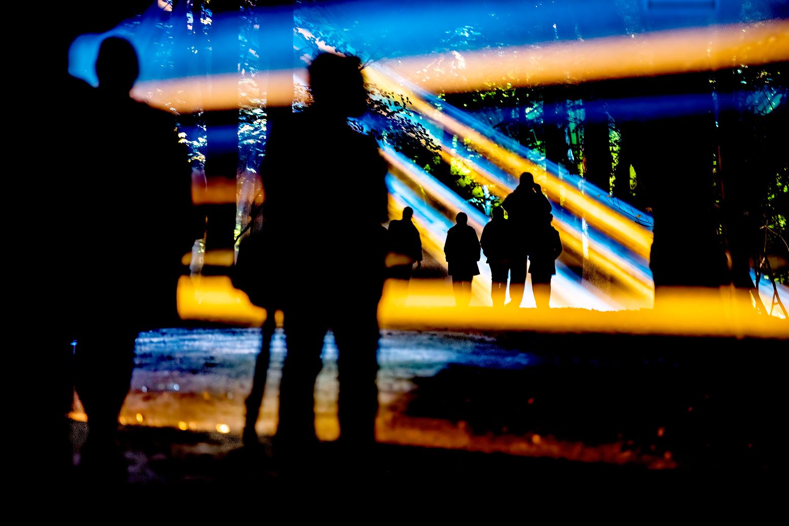 Je wandelt van lichtshow naar lichtshow, compleet met klanken en muziek. Foto: Andreas_Terlaak