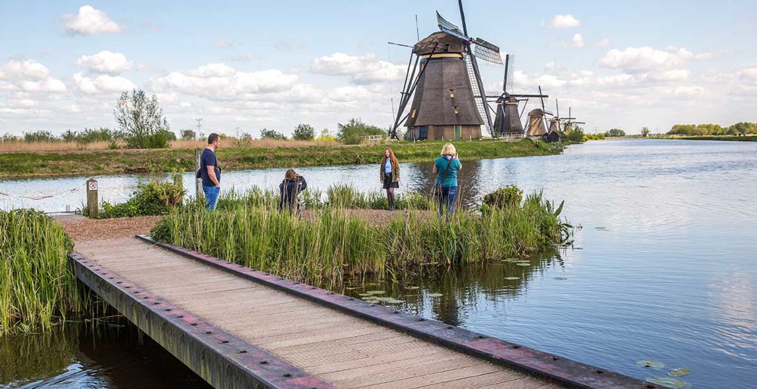 Is het niet een fotogenieke plek? Foto: Stichting Werelderfgoed Kinderdijk © Arie Kievit