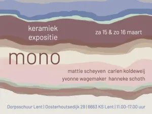 Mono: keramiektentoonstelling in Dorpsschuur Lent Fotograaf: karvee63