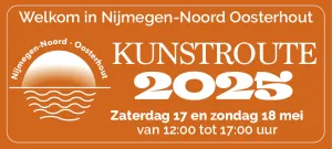 Kunstroute 2025 in Nijmegen-Noord Oosterhout Foto: Logo ontworpen door: H. Ottenhoff