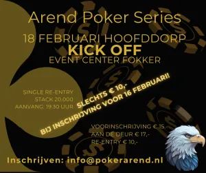 Live Pokertoernooi - Kick Off Arend Poker Series Arend Entertainment Support. Foto: Hans van der Arend