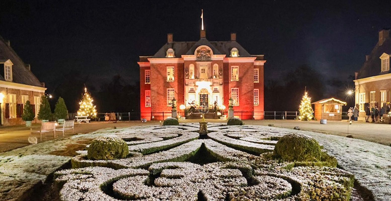 Beleef de betoverende kerstwereld van kasteel Middachten. Foto: Kasteel Middachten.