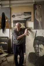 Ossip in atelier, fotograaf: Eric de Vries